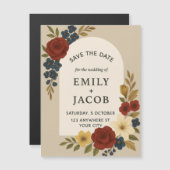 Floral Save the Date Wedding Invitation マグネット招待状 (正面/裏面)