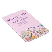 Floral Save the Date Wedding Invitation  マグネット (右側)