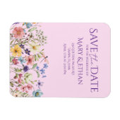 Floral Save the Date Wedding Invitation  マグネット (横)
