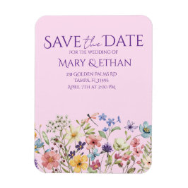 Floral Save the Date Wedding Invitation  マグネット