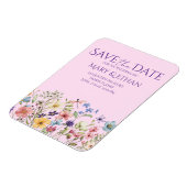 Floral Save the Date Wedding Invitation  マグネット (左側)