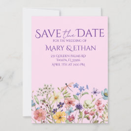 Floral Save the Date Wedding Invitation  招待状