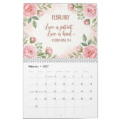 Floral Scripture Calendar  カレンダー (2月 2027)