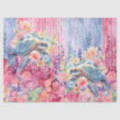Floral Sea Turtle Decoupage Tissue Paper 薄葉紙 (正面)