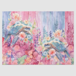 Floral Sea Turtle Decoupage Tissue Paper 薄葉紙