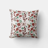 Floral seamless pattern birds and butterflies クッション (正面)