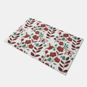 Floral seamless pattern birds and butterflies ドアマット (アングル)