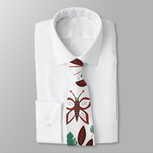 Floral seamless pattern birds and butterflies ネクタイ (タイ)