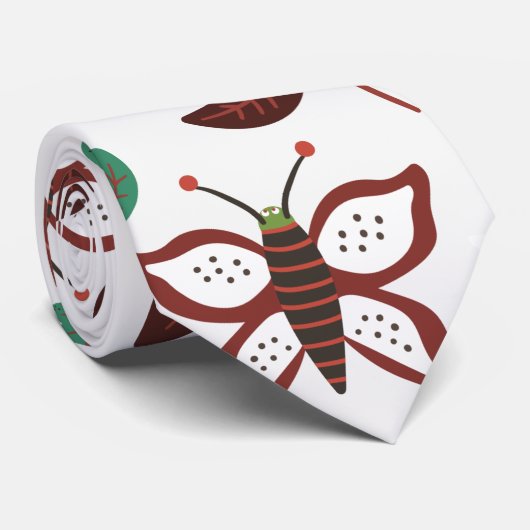 Floral seamless pattern birds and butterflies ネクタイ (ロール)