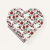 Floral seamless pattern birds and butterflies ノートブック (正面)