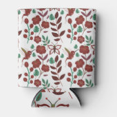 Floral seamless pattern birds and butterflies 缶クーラー (正面)