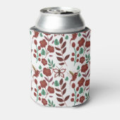 Floral seamless pattern birds and butterflies 缶クーラー (缶裏面)