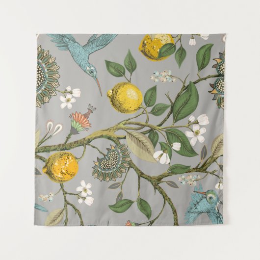 Floral seamless pattern. Botanical wallpaper. Plan タペストリー (正面(横))