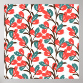 Floral seamless pattern. Cute floral background. P ポスター (正面)