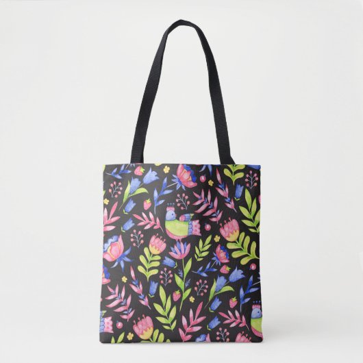 Floral seamless pattern design. Spring flowers and トートバッグ (正面)
