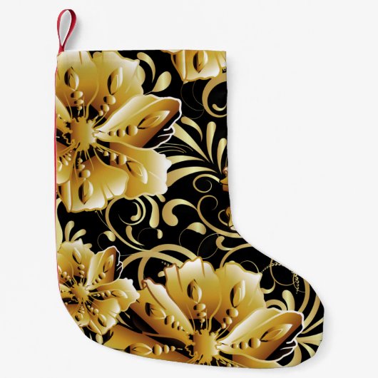 Floral seamless pattern. Flourish 3d wallpaper. Or スモールクリスマスストッキング (正面)