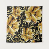 Floral seamless pattern. Flourish 3d wallpaper. Or タペストリー (正面(横))