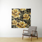 Floral seamless pattern. Flourish 3d wallpaper. Or タペストリー (インサイチュ)
