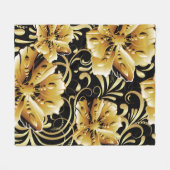 Floral seamless pattern. Flourish 3d wallpaper. Or フリースブランケット (正面(横))