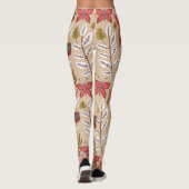 Floral seamless pattern flowers, birds, butterfly レギンス (裏面)