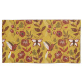 Floral seamless pattern flowers, butterfly, red 枕カバー (正面左)