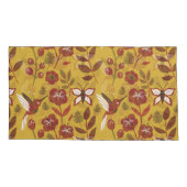 Floral seamless pattern flowers, butterfly, red 枕カバー (裏面-左)