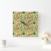 Floral seamless pattern flowers, leaves, branches スクエア壁時計 (ホーム)