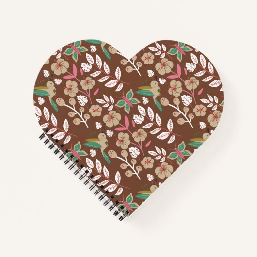 Floral seamless pattern flowers, leaves, butterfly ノートブック (正面)