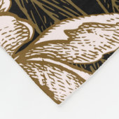 Floral seamless pattern. Garden flowers peonies an フリースブランケット (角)