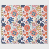 Floral seamless pattern on white. Abstract backgro ラッピングペーパー (フラット)