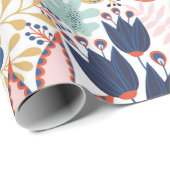 Floral seamless pattern on white. Abstract backgro ラッピングペーパー (ロールコーナー)