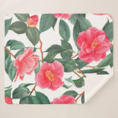 Floral seamless pattern, red camellia flowers with シェルパブランケット (正面(横))