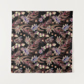 Floral seamless pattern. Succulents, ferns, thorns タペストリー (正面(横))