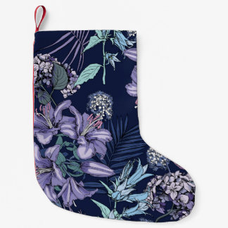 Floral seamless pattern. There are Lily, Hydrangea スモールクリスマスストッキング
