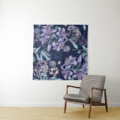 Floral seamless pattern. There are Lily, Hydrangea タペストリー (インサイチュ(横))