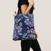 Floral seamless pattern. There are Lily, Hydrangea トートバッグ (クローズアップ)