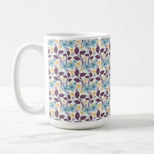  Floral Seamless Pattern | Vintage Style  コーヒーマグカップ (左)