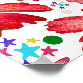 Floral Seamless Pattern | Watercolor Flower Design ポスター (角)