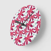Floral Seamless Pattern | Watercolor Flower Repeat ラウンド壁時計 (傾斜)