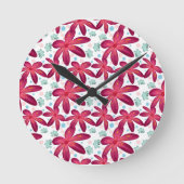 Floral Seamless Pattern | Watercolor Flower Repeat ラウンド壁時計 (正面)