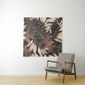 Floral seamless pattern with leaves on a dark back タペストリー (インサイチュ(横))