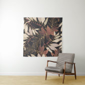 Floral seamless pattern with leaves on a dark back タペストリー (インサイチュ)