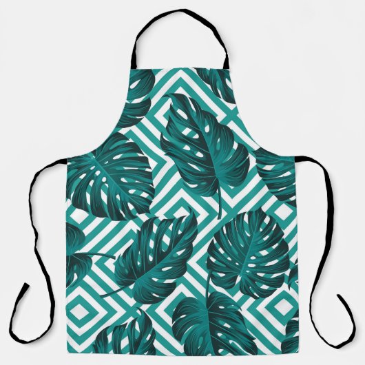 Floral seamless pattern with leaves. tropical back エプロン (正面)