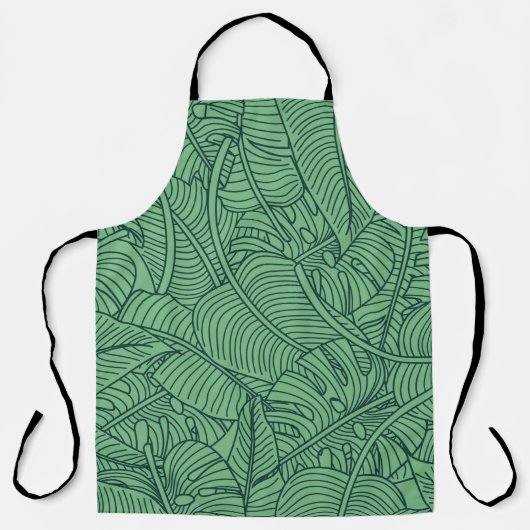 Floral seamless pattern with leaves. tropical back エプロン (正面)