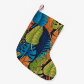 Floral seamless pattern with leaves. tropical back スモールクリスマスストッキング (正面 (吊り時))