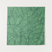 Floral seamless pattern with leaves. tropical back タペストリー (正面(横))