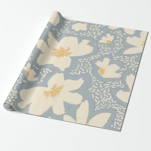 Floral seamless pattern with lines and abstract ha ラッピングペーパー (アンロールド)