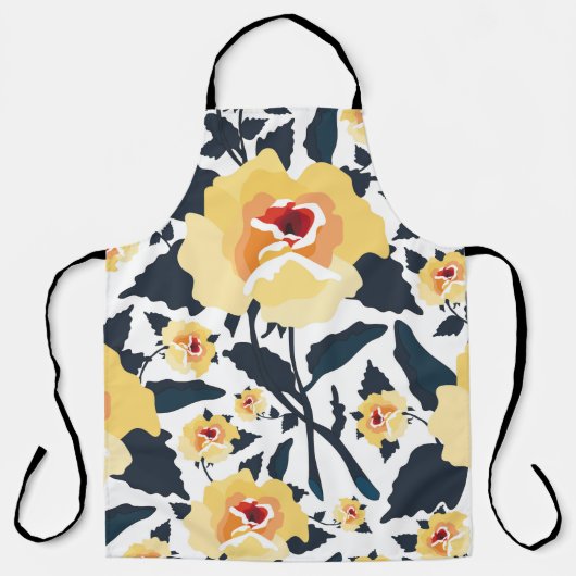 Floral seamless pattern with roses. seamless texti エプロン (正面)