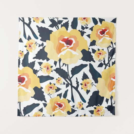 Floral seamless pattern with roses. seamless texti タペストリー (正面)