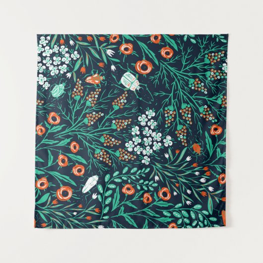  floral seamless pattern with summer blooms and co タペストリー (正面(横))